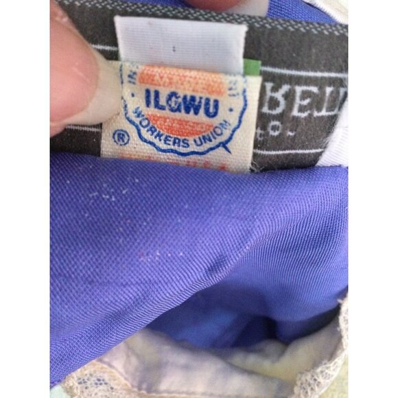 Vintage Joan Sparks for Daniel Barrett Midi Lace Dress Puff Sleeve Blue Size 10 - Picture 12 of 12